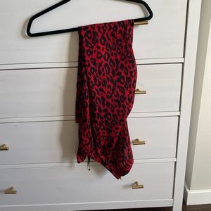 Red cheetah pants